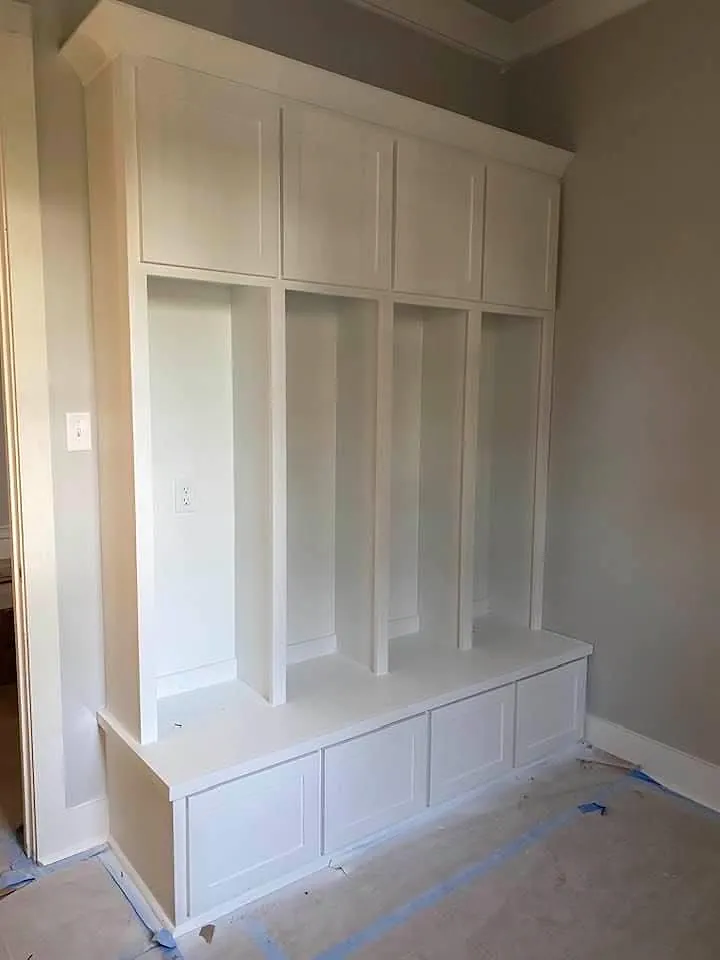 Built-in mudroom lockers