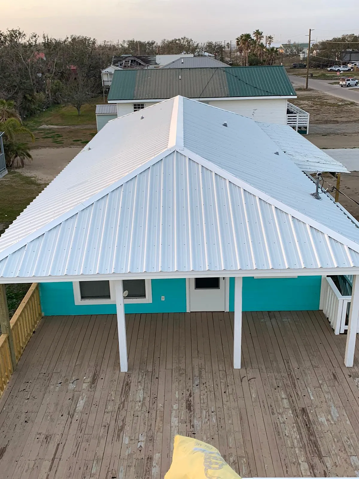 White metal roof